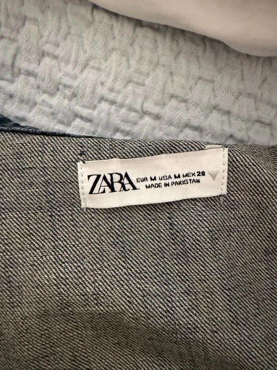 Zara Denim Bomber Jacket - Picture 3 of 3